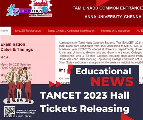tancet 2023 hall ticket download